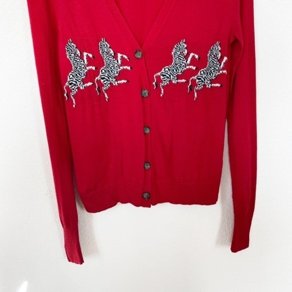 [J. Crew] Merino Wool Zebra Novelty Print Cardigan - Picture 5 of 13